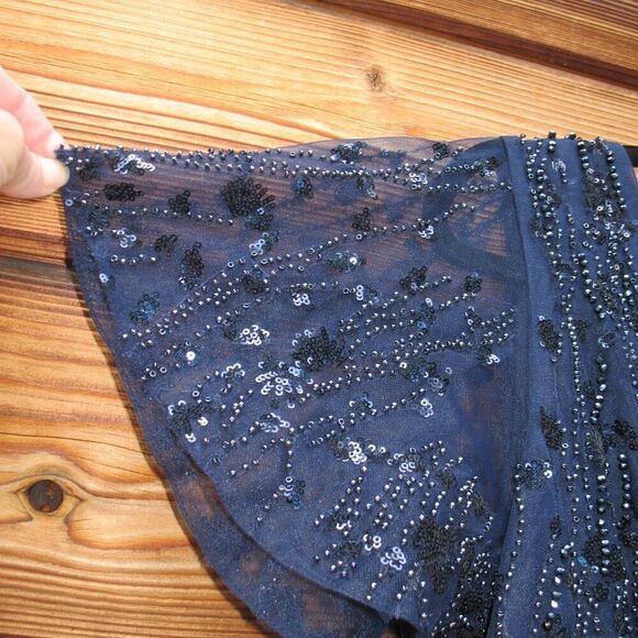 Mac Duggal 10806 Womens EMBELLISHED FLUTTER SLEEVE TEA-LENGTH DRESS - Picture 9 of 15